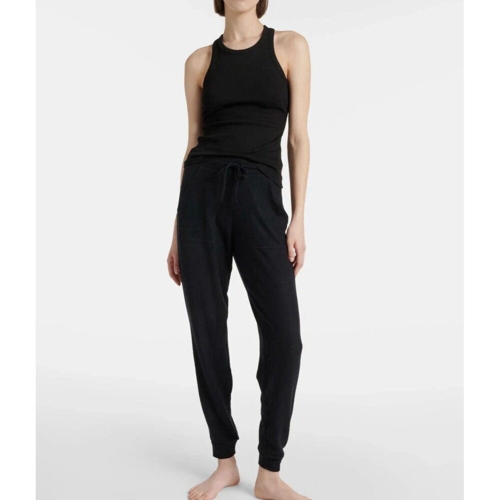 Alo Yoga Ribbed Devoted Full Length Black Tank Size Small Work Out - Picture 2 of 9